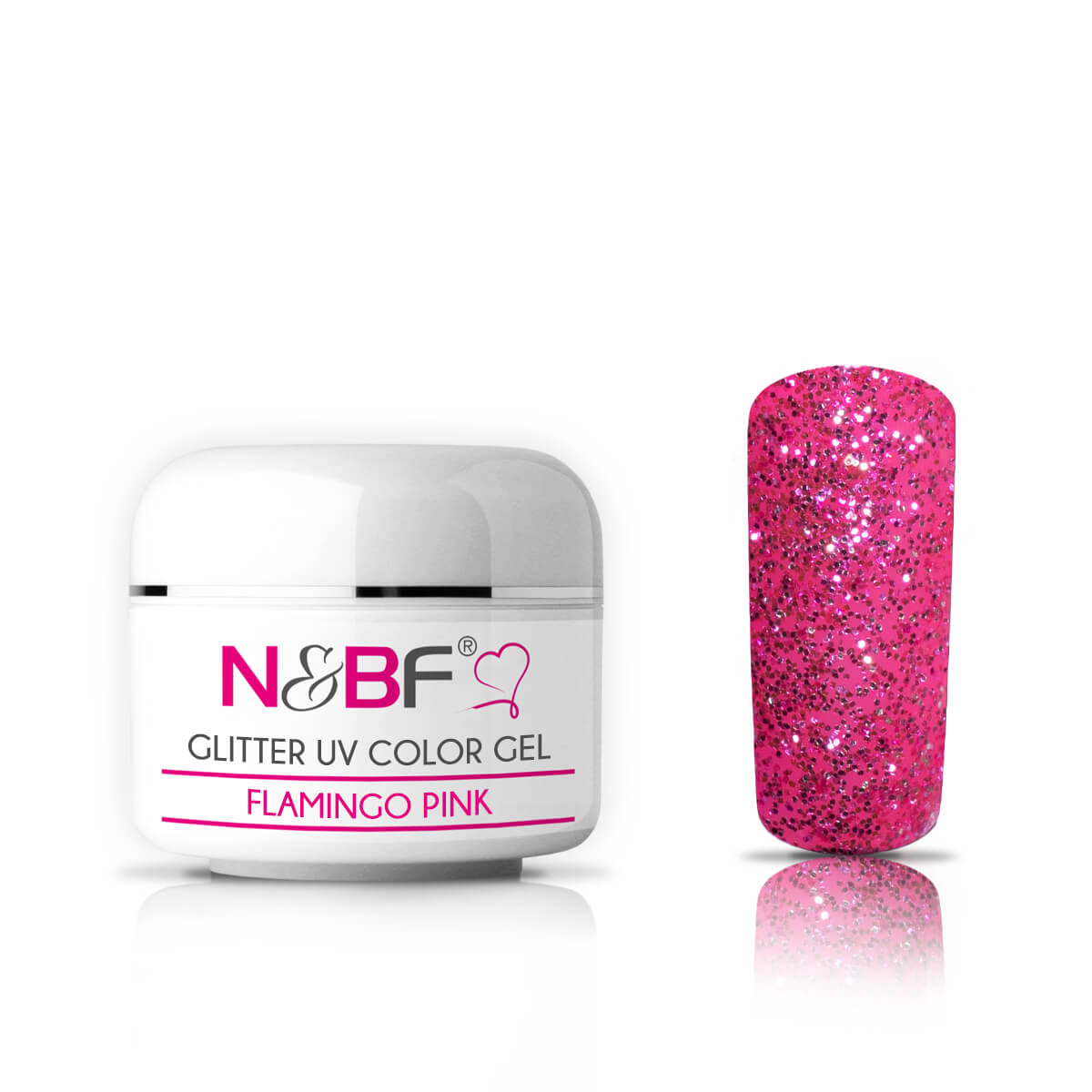 Nails and Beauty Factory UV Glitter Color Gel Flamingo Pink 5ml