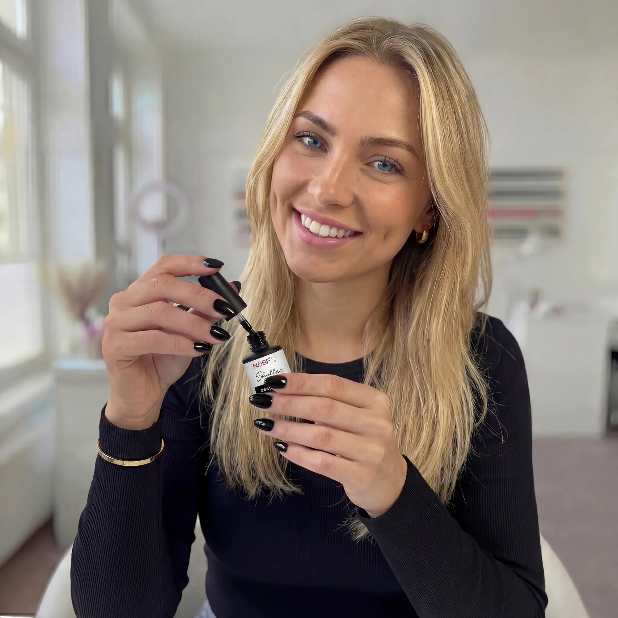 N&BF Shellac Deep Black 12ml